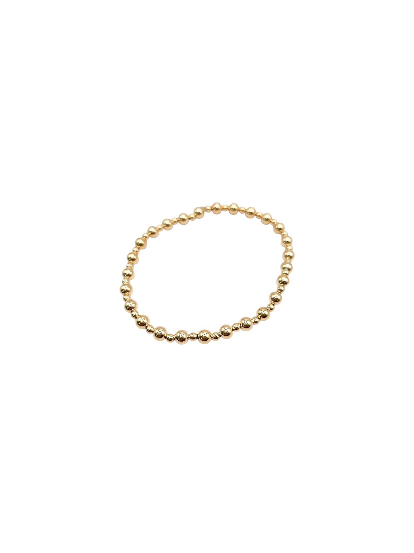 Pulsera bola BIMETAL DORADA intercalada 3mm y 5mm (PLATA Y ORO)