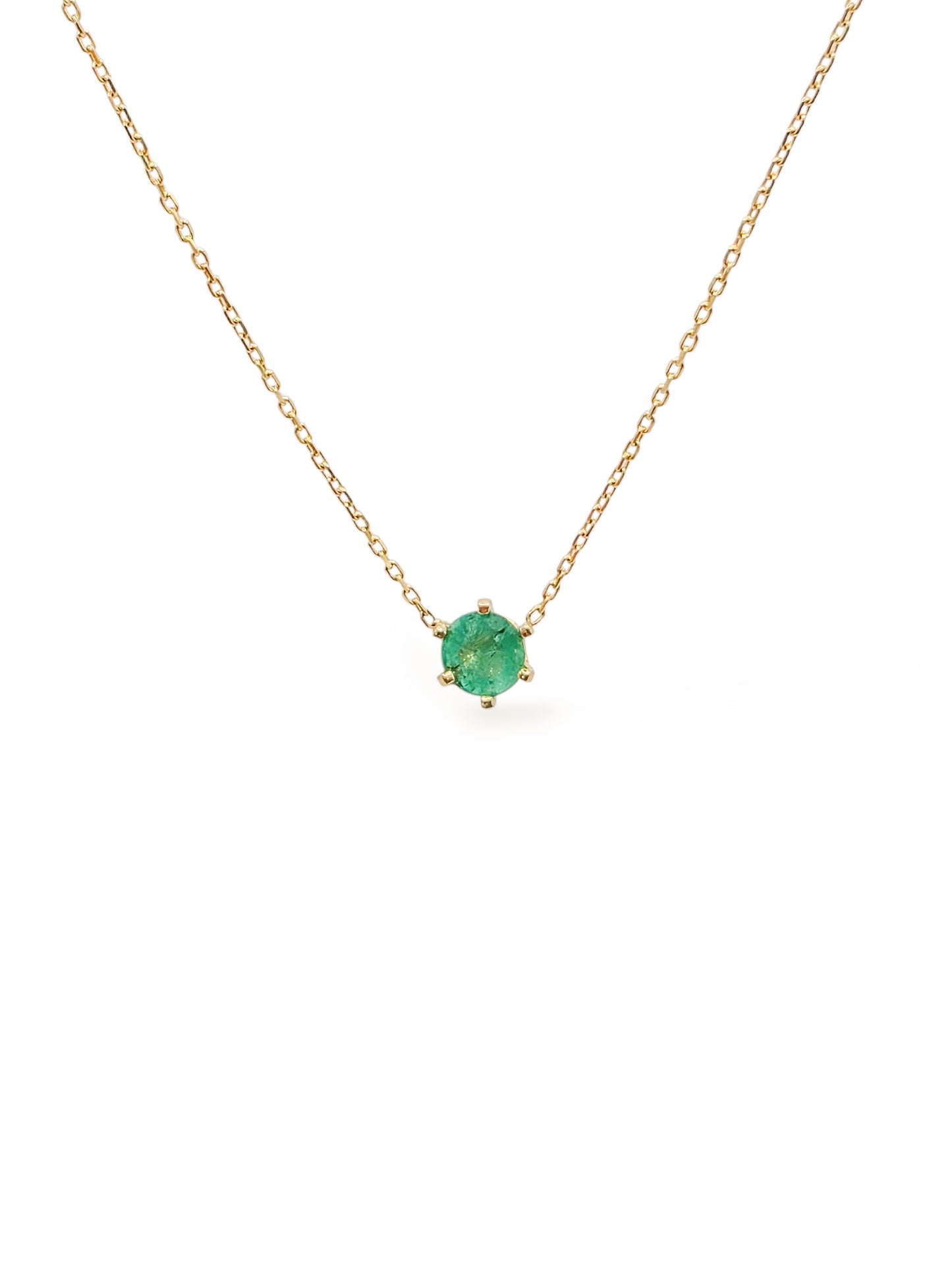 Gargantilla Esmeralda natural oro 10k