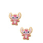 Par de Broquel Stich esmalte rosa oro 10k