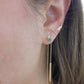 Aretes tu y yo zafiro natural y diamante de laboratorio oro 10k