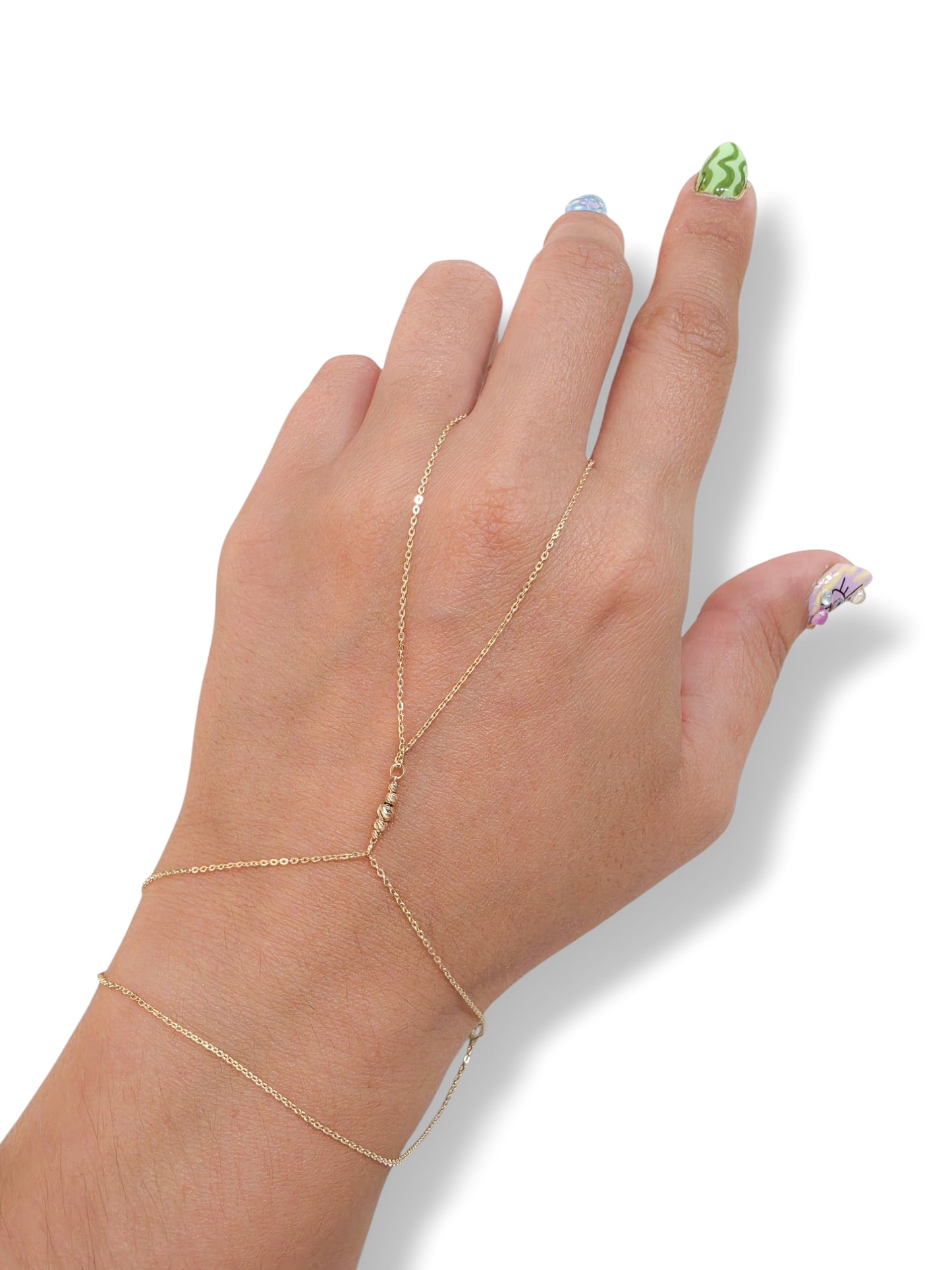 Anillo Pulsera cadena doble 10k