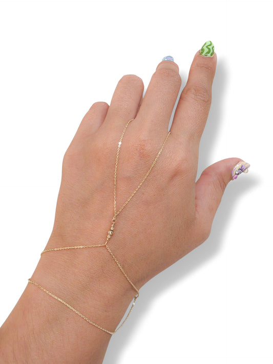 Anillo Pulsera cadena doble 10k