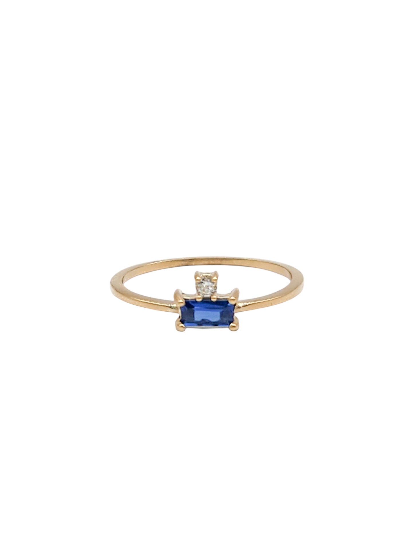 Anillos piedra natural zafiro y diamante natural oro 10k
