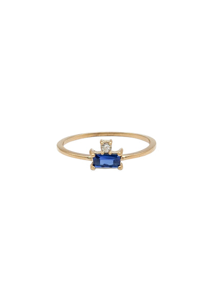 Anillos piedra natural zafiro y diamante natural oro 10k