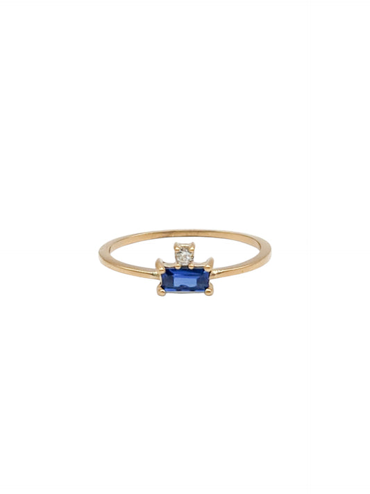 Anillos piedra natural zafiro y diamante natural oro 10k