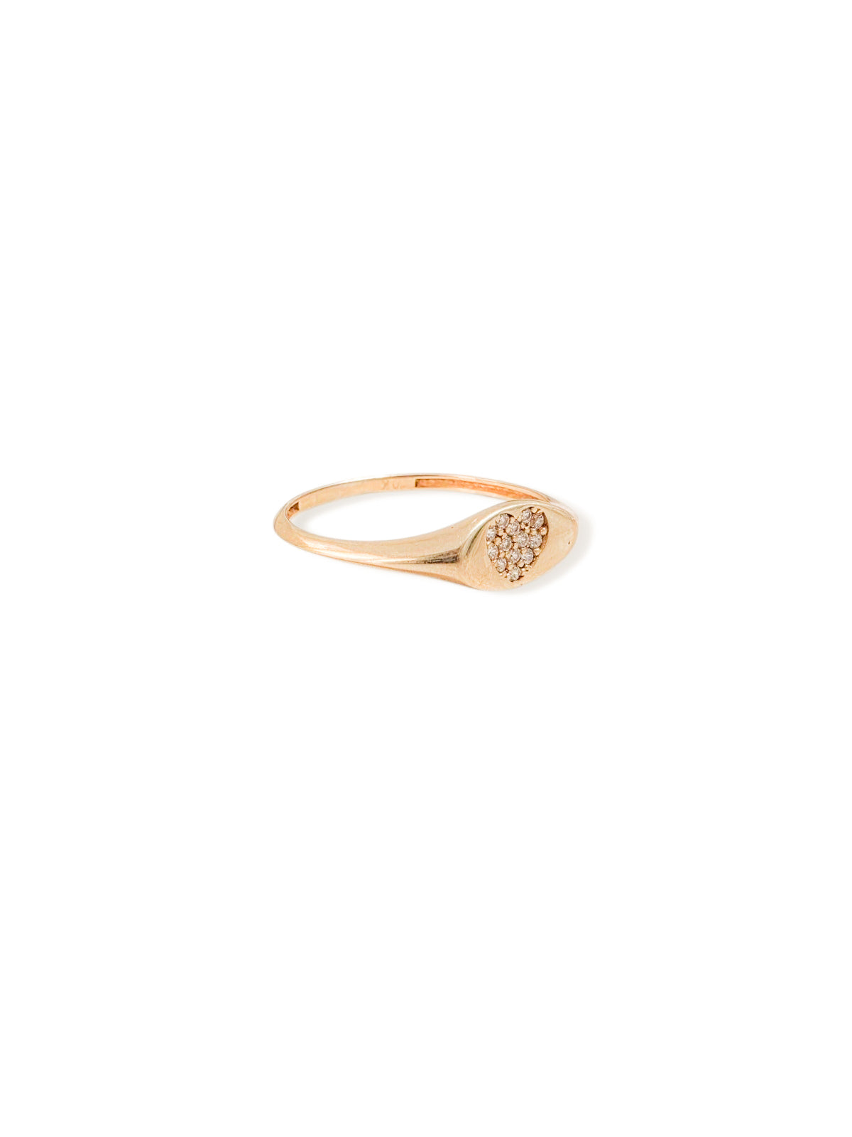 Anillo corazón sello ORO 10K