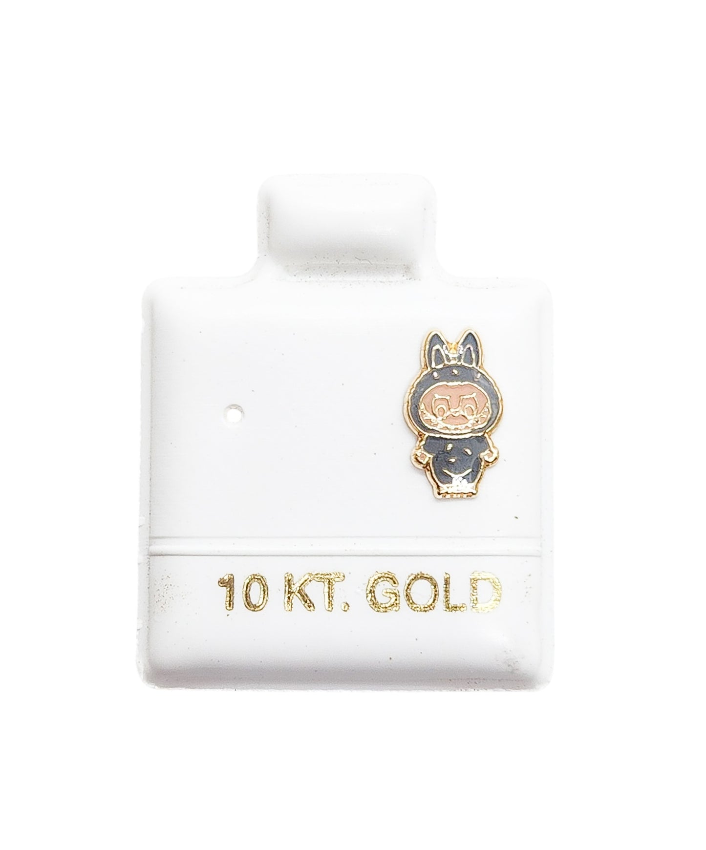 Par o Pieza de Broquel bubu gris esmalte oro 10k