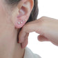 Par de Broquel con diamante natural 18 pts Oro de 14k DORADO