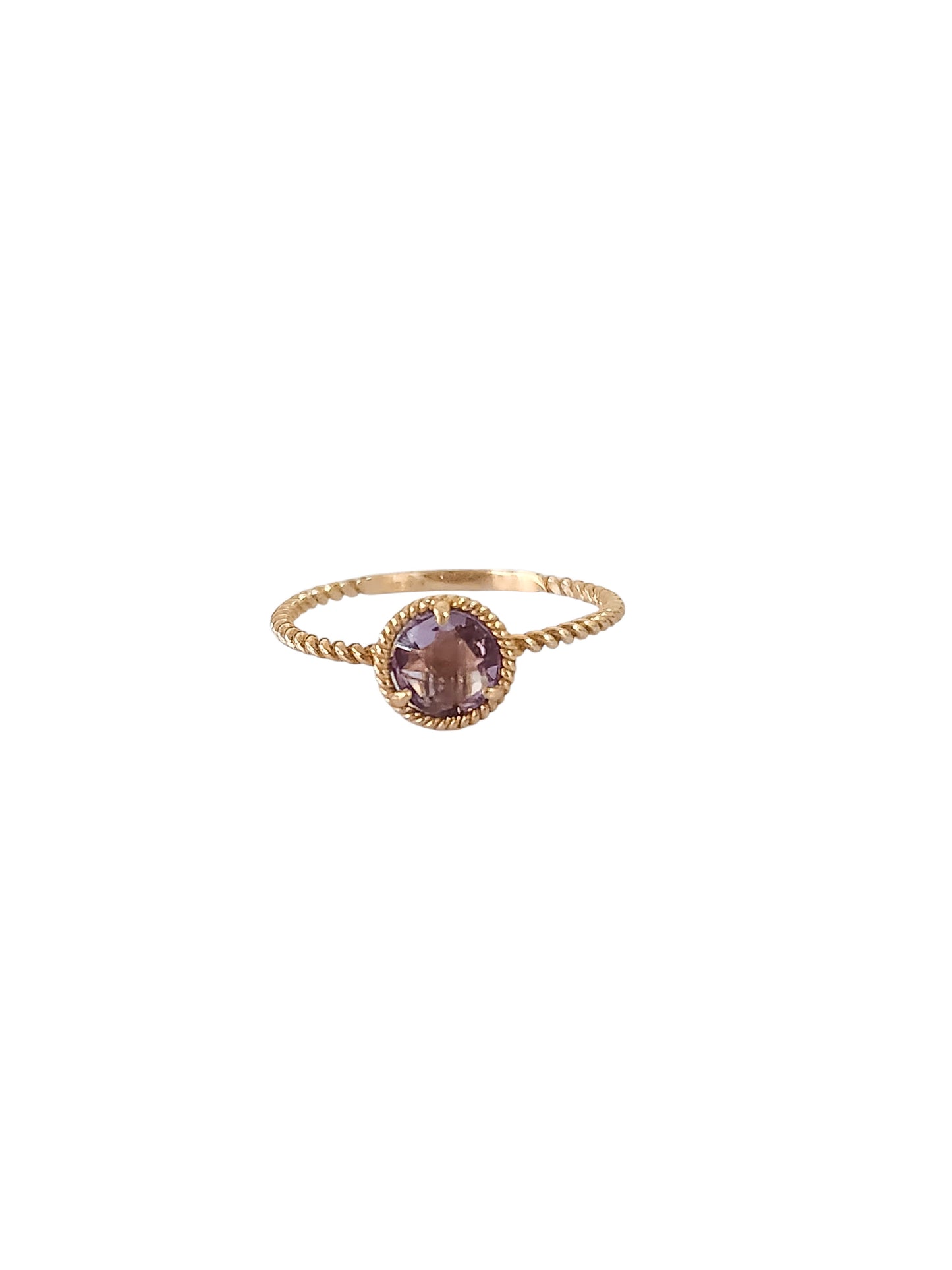 Anillo torsal morado oro 10k dorado