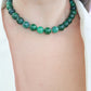 Gargantilla jade con donas y broche de oro 10k