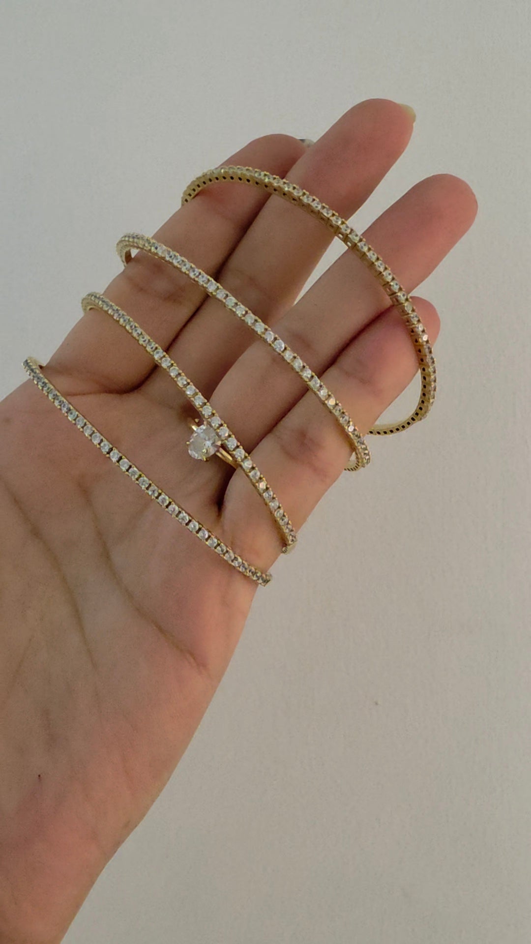 Pulsera tenis de aro oro 10k