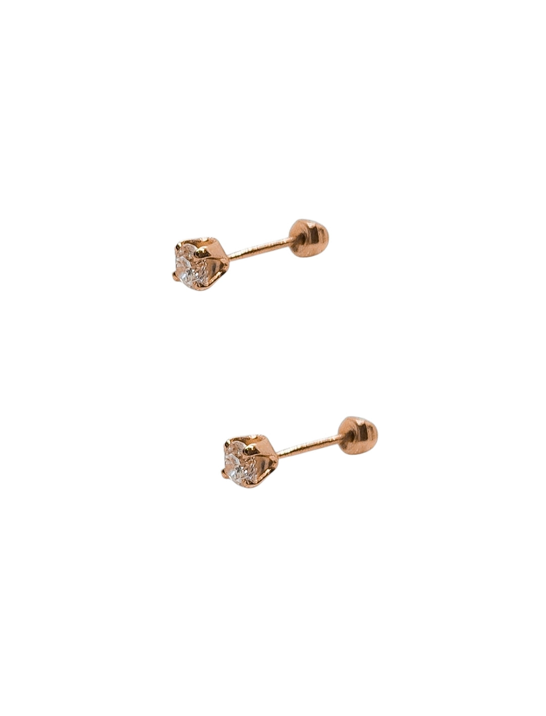 Par de Broquel con diamante natural 22 pts Oro de 14k DORADO