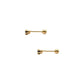 Par de Aretes broquel piedra natural zafiro negro plata 925 con baño de oro