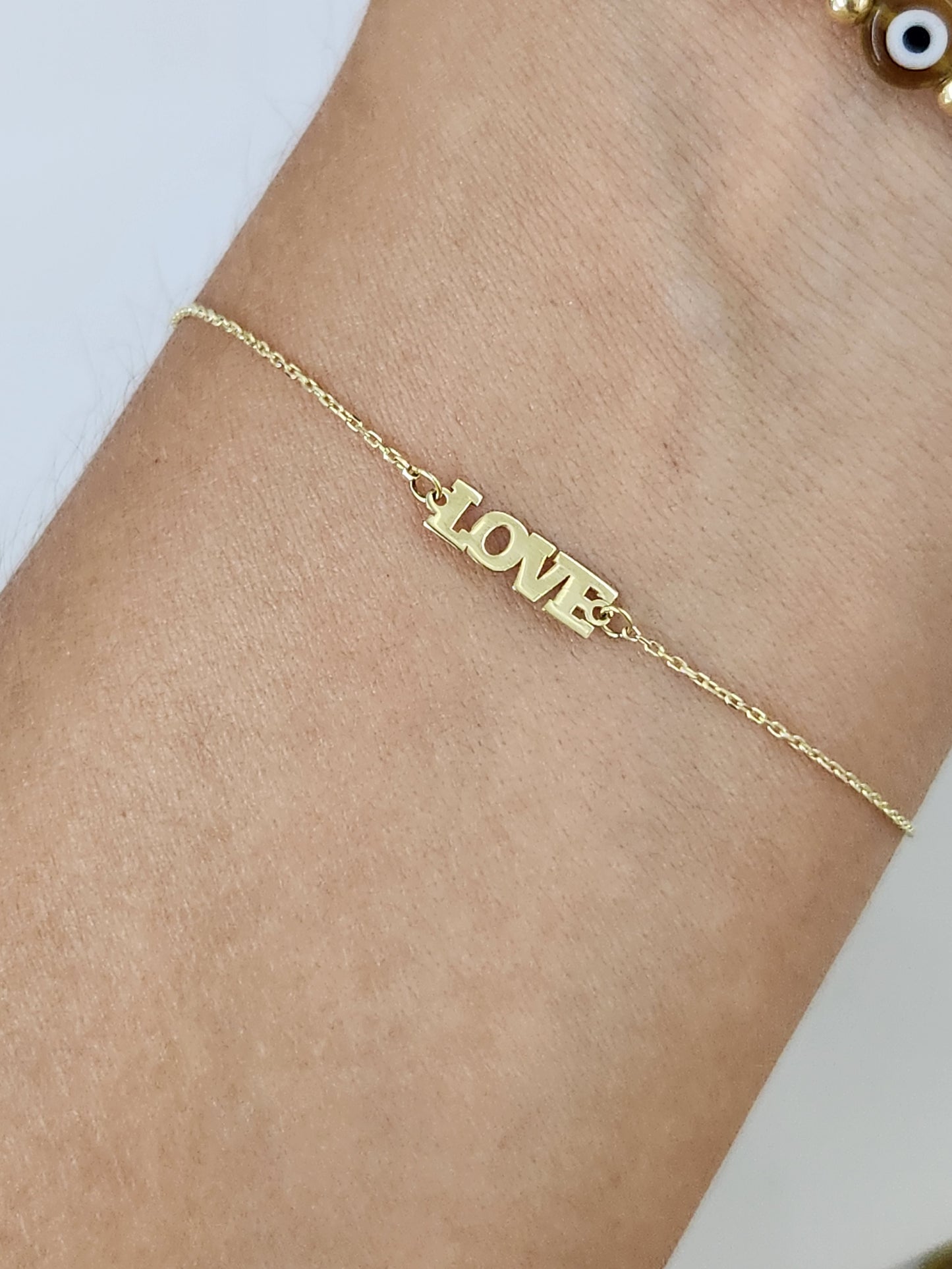 Tobillera LOVE oro 10k