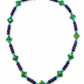 Collar de turquesa,  amatista y ágata natural y oro 10k