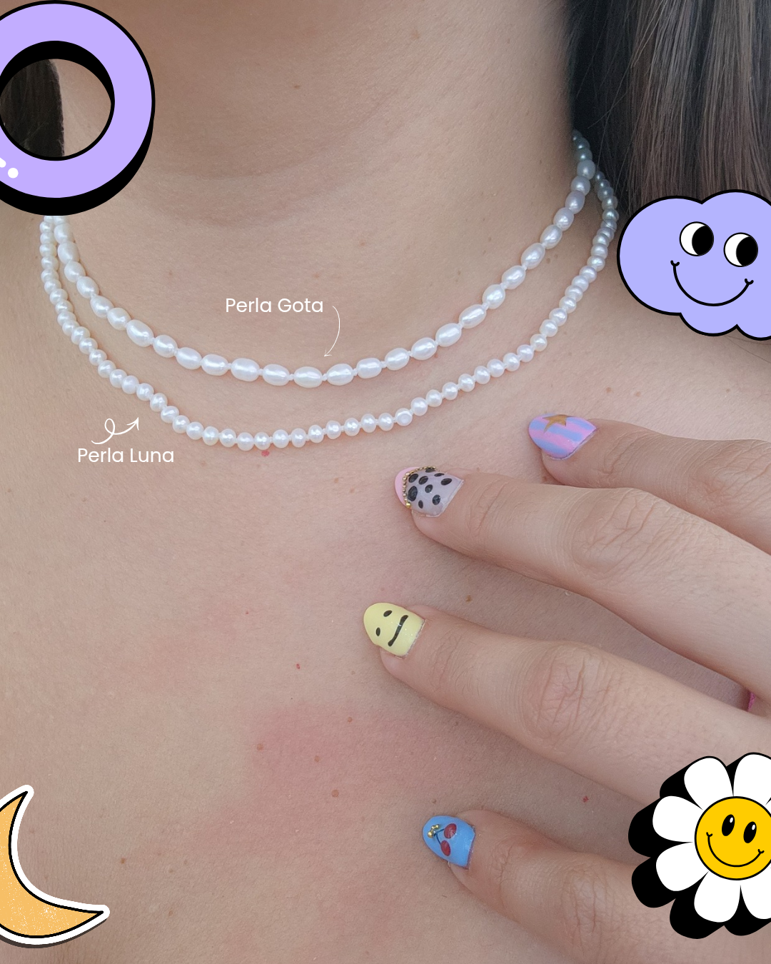 Collar de perlas "Luna"