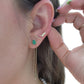 Aretes piedra natural esmeralda oro 10k