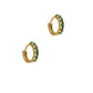 Huggies con zirconia verde oro 10k