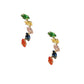 Par de Broquel curvo largo rainbow oro 10k