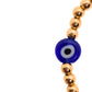 Pulsera ojo turco y bolitas BIMETAL (PLATA Y ORO)