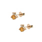Aretes piedra natural zafiro y diamante natural oro 10k