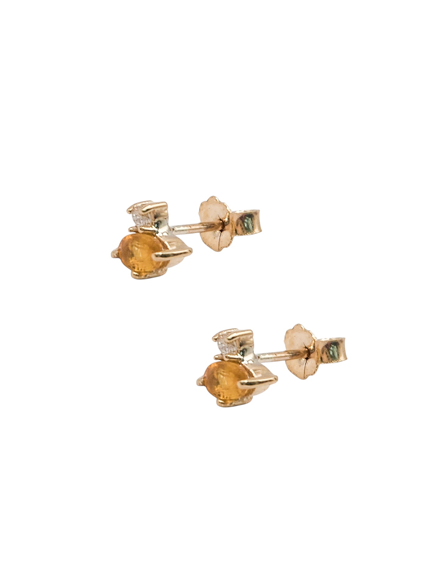 Aretes piedra natural zafiro y diamante natural oro 10k