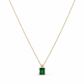 Gargantilla de Esmeralda natural corte princess y diamante oro 10k