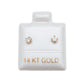 Par de Broquel con diamante natural 18 pts Oro de 14k DORADO