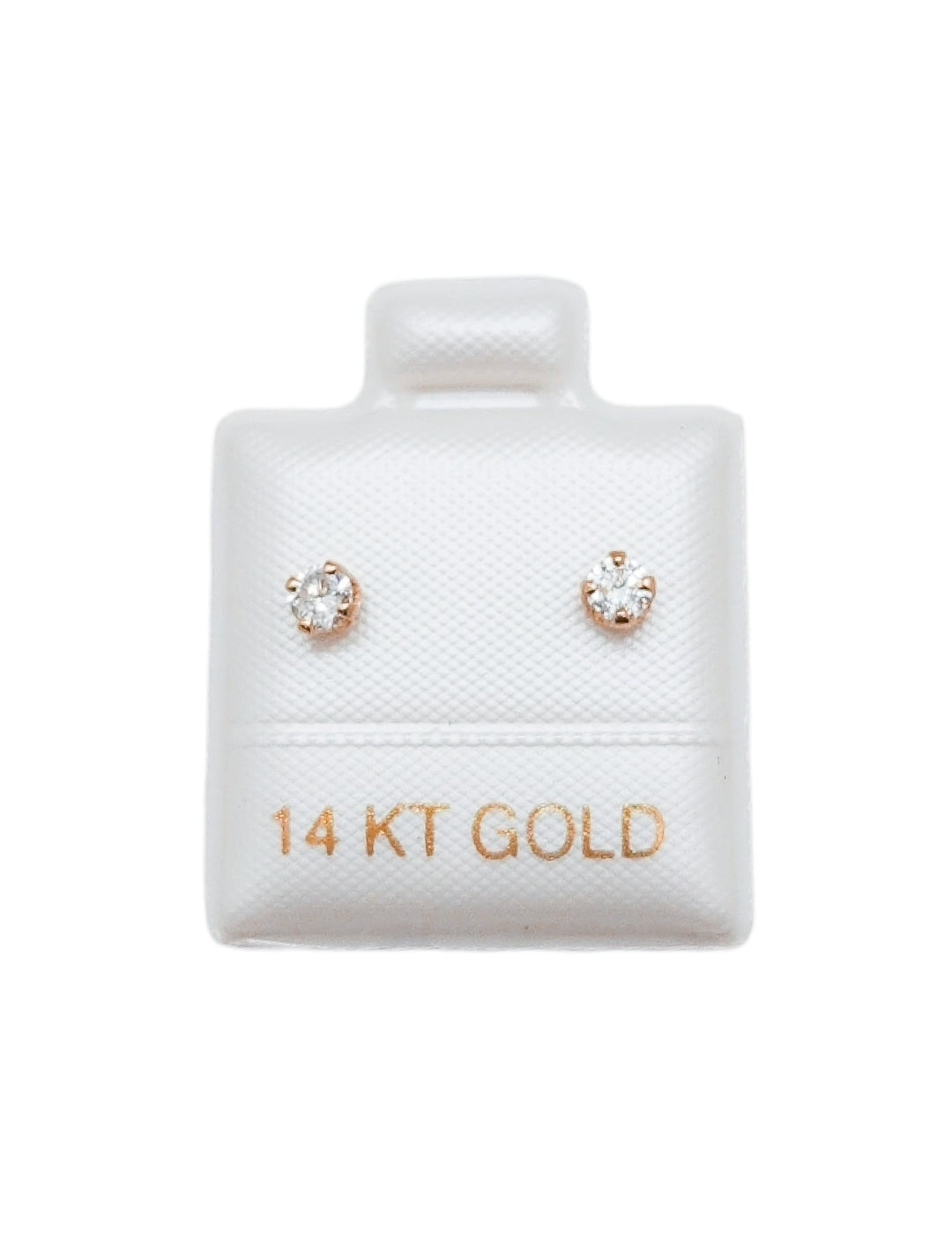 Par de Broquel con diamante natural 18 pts Oro de 14k DORADO