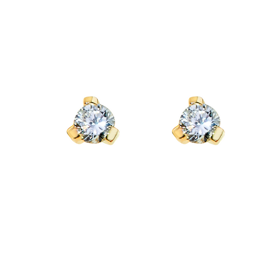 Par de Broquel con diamante LAB GROWN 7 pts Oro amarillo de 14k