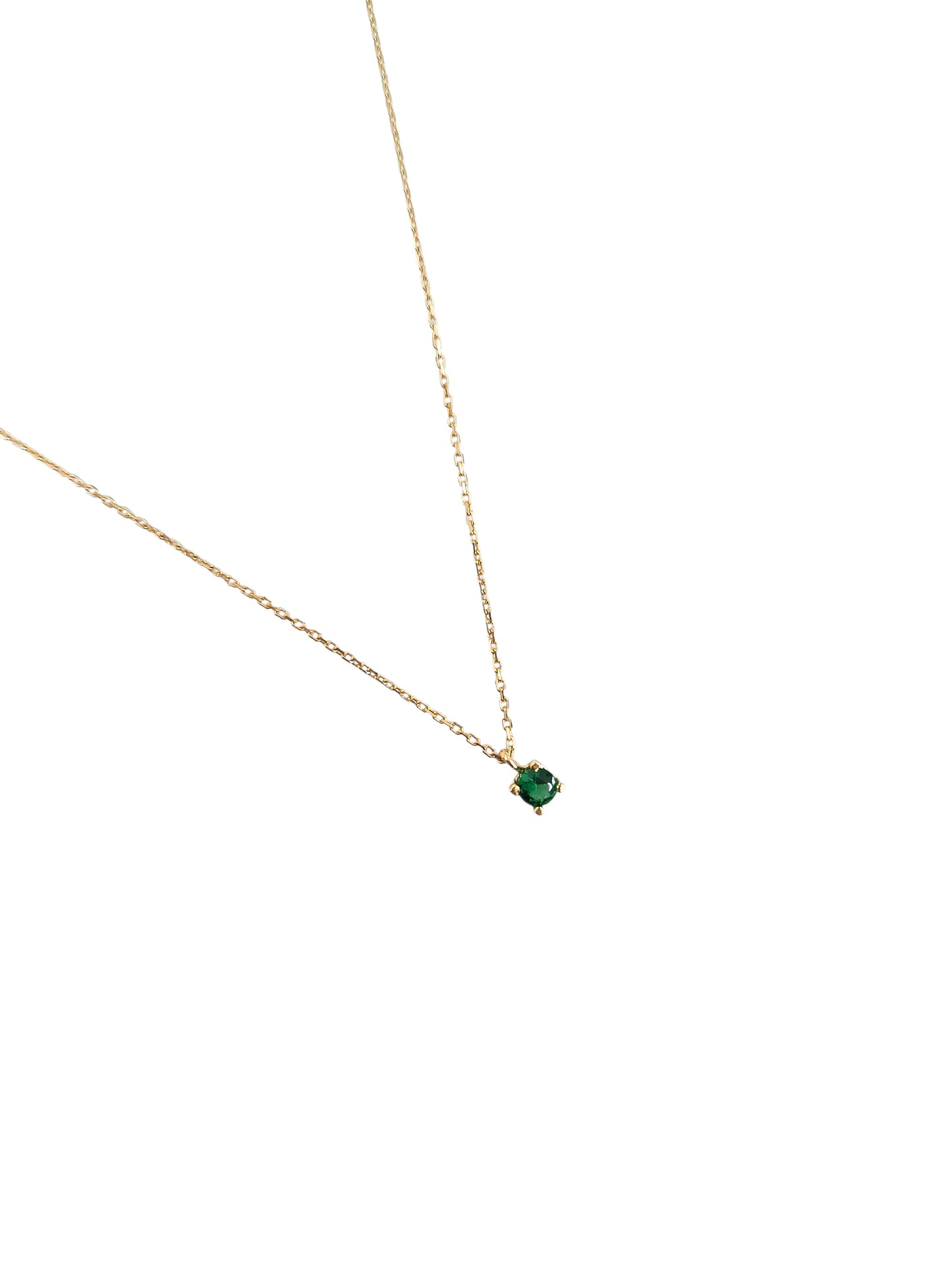 Gargantilla con zirconia tipo esmeralda oro 10k