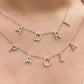 Gargantilla con nombre abecedario personalizado zirconias oro 10k DORADO