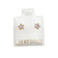 Par de Broquel estrellas esmalte lila oro de 10k DORADO