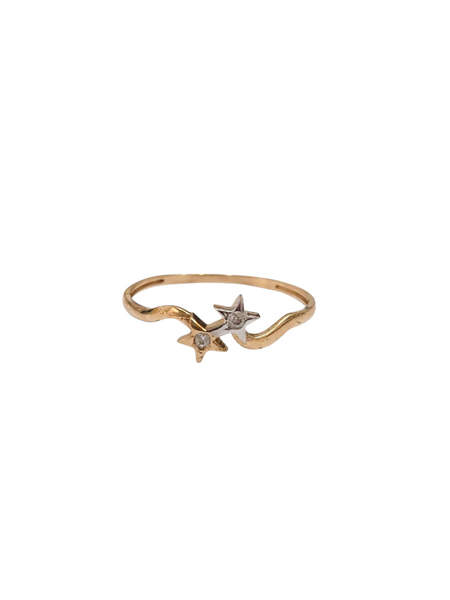 Anillo doble estrella oro 10k