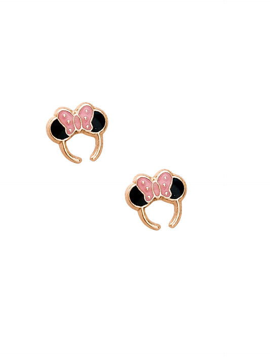 Par o pieza de Broquel diadema orejas mimi  rosa oro 10k DORADO