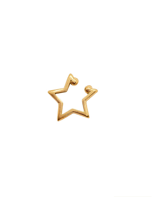 Earcuff en forma de estrella oro 10k
