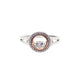 Solitario redondo giratorio plata rosa 925 PREMIUM