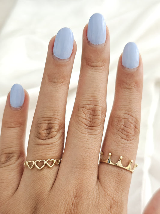 Anillo corazón y corona oro 10k dorado