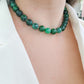 Gargantilla jade con donas y broche de oro 10k