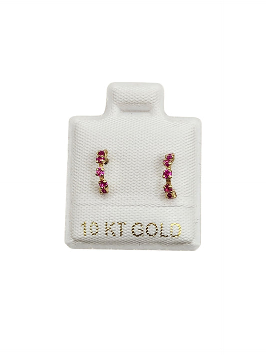 Par Broquel Media Coqueta colores CHICA 8mm Oro 10k