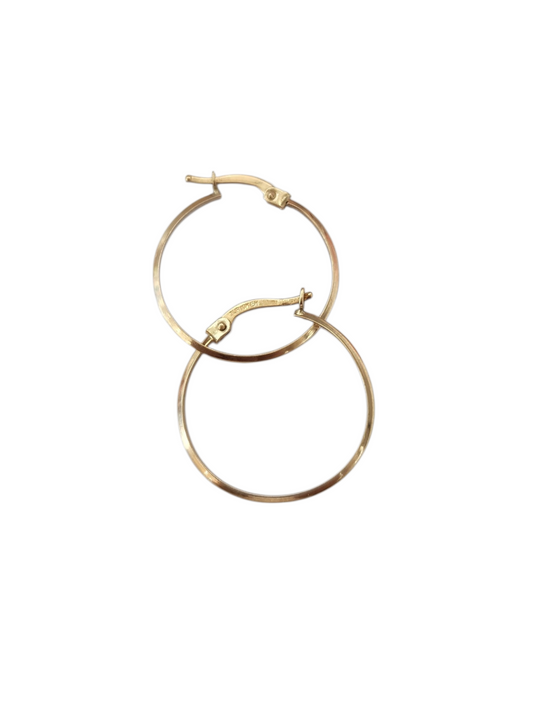 Arracadas delgadas ligeras oro 10k