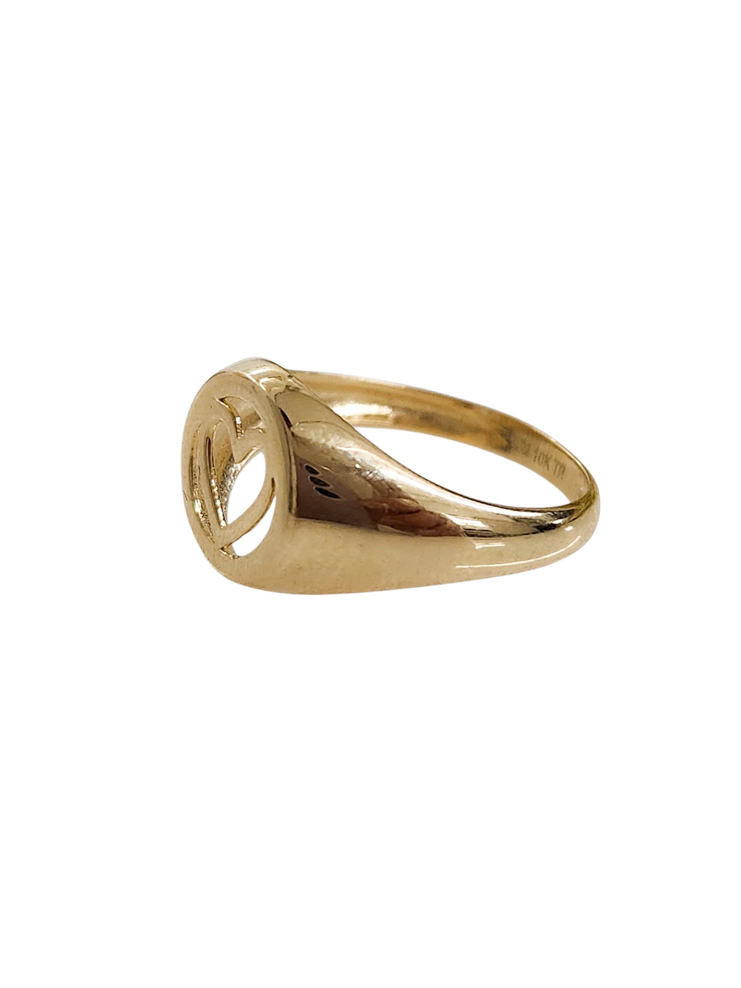 Anillo corazón grande contorno 10k