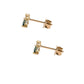 Aretes tu y yo zafiro natural y diamante de laboratorio oro 10k