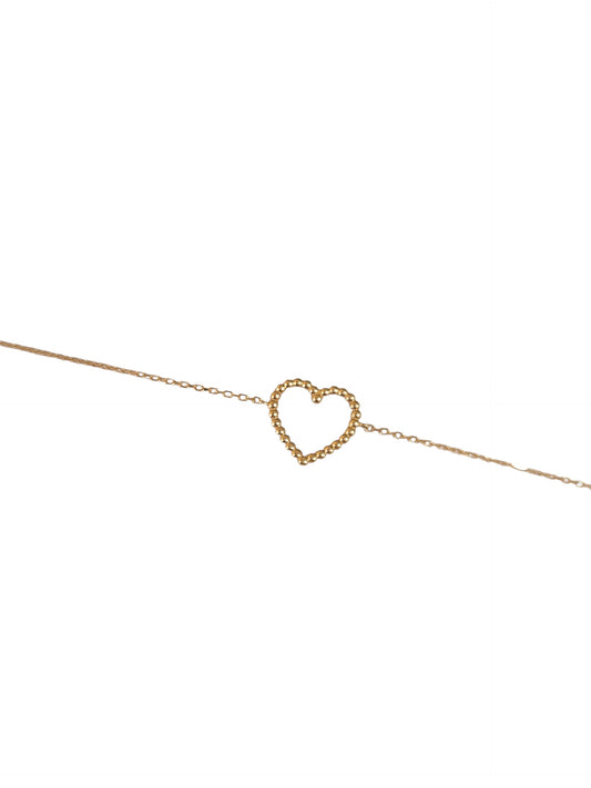Pulsera de corazón oro 10k