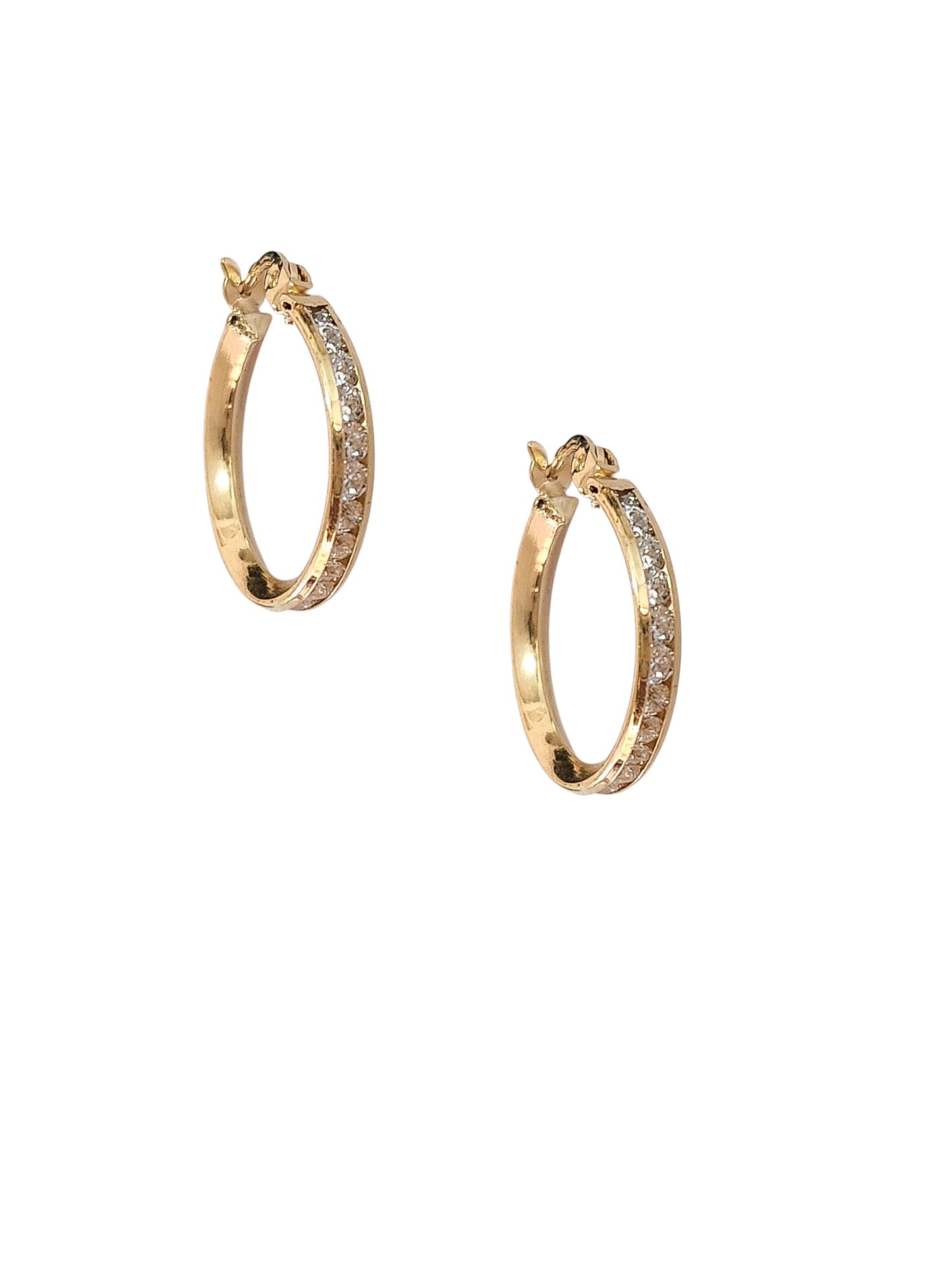 Arracadas con piedras bisel oro 10k