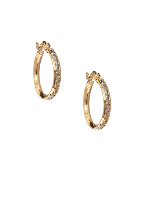 Arracadas con piedras bisel oro 10k