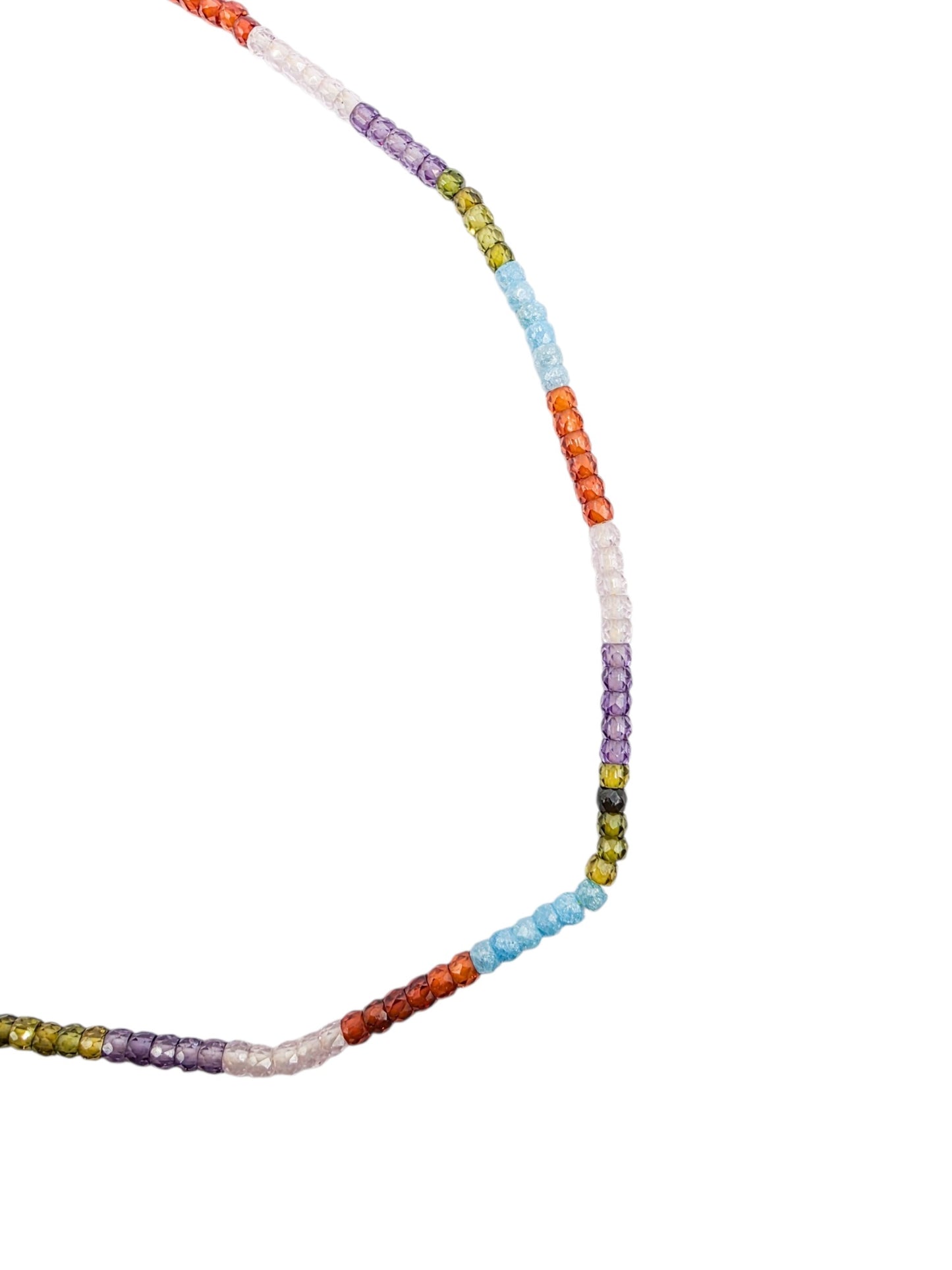 Gargantilla zirconias de colores con broche de oro 10k