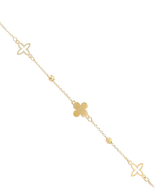 Tobillera trébol oro 10k