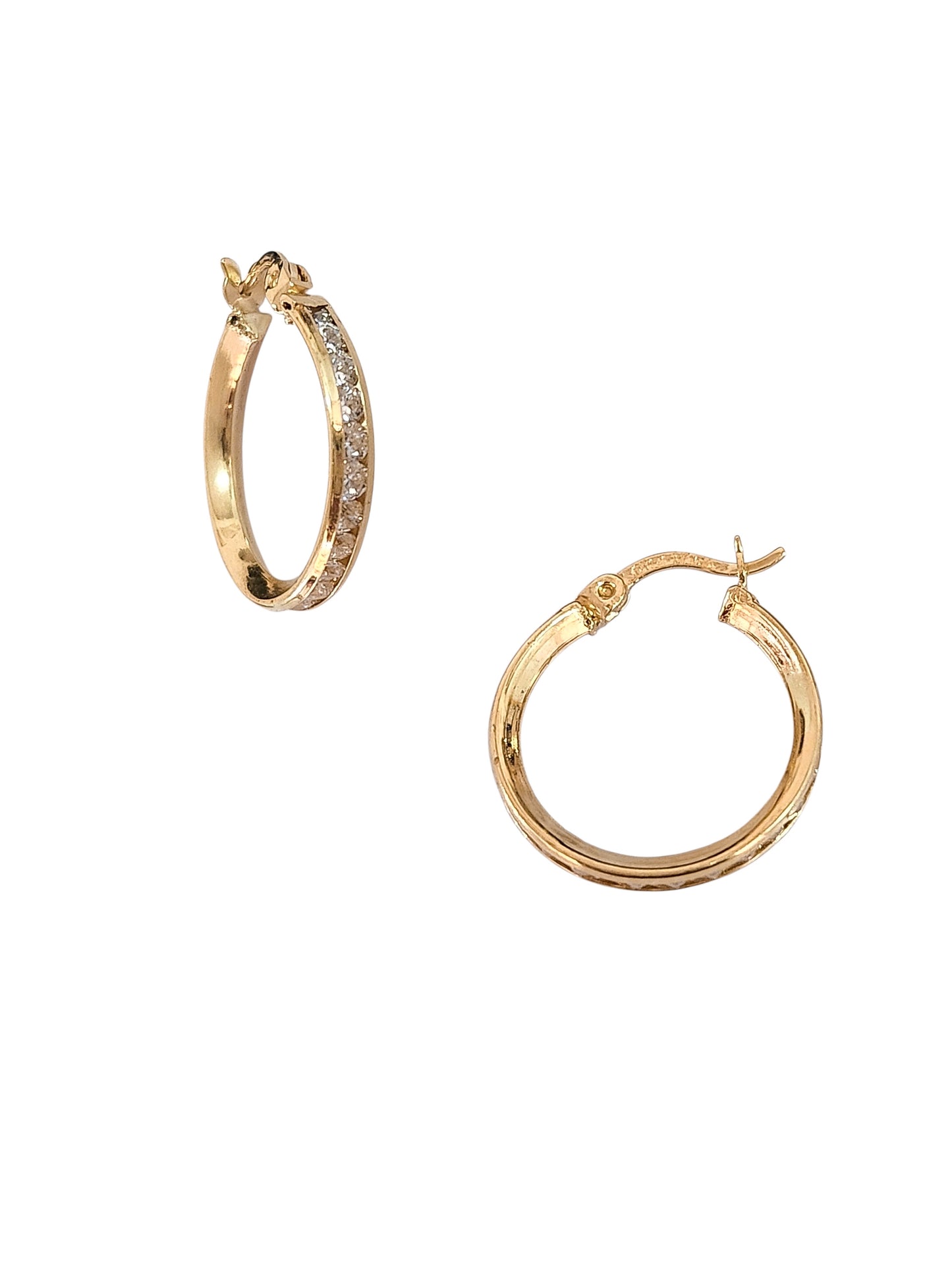 Arracadas con piedras bisel oro 10k