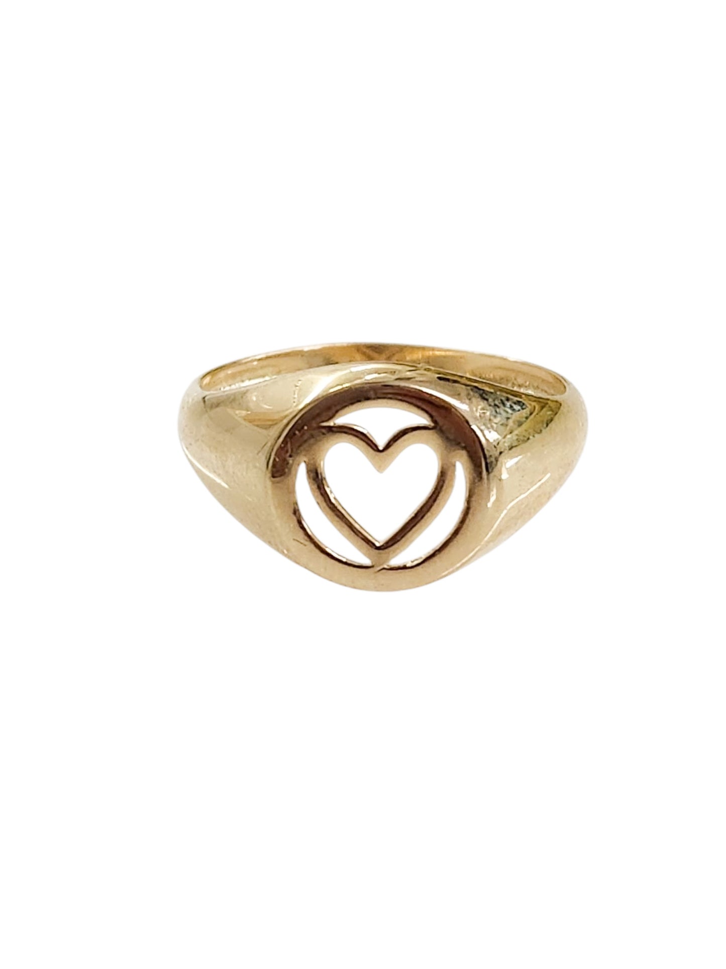 Anillo corazón grande contorno 10k